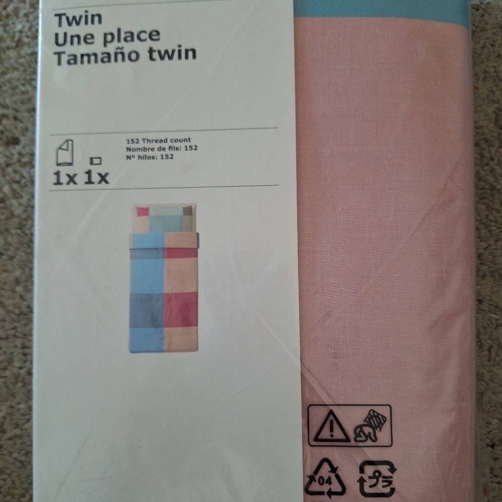 IkeaTwin Size Multicolor Duvet And Pillowcase